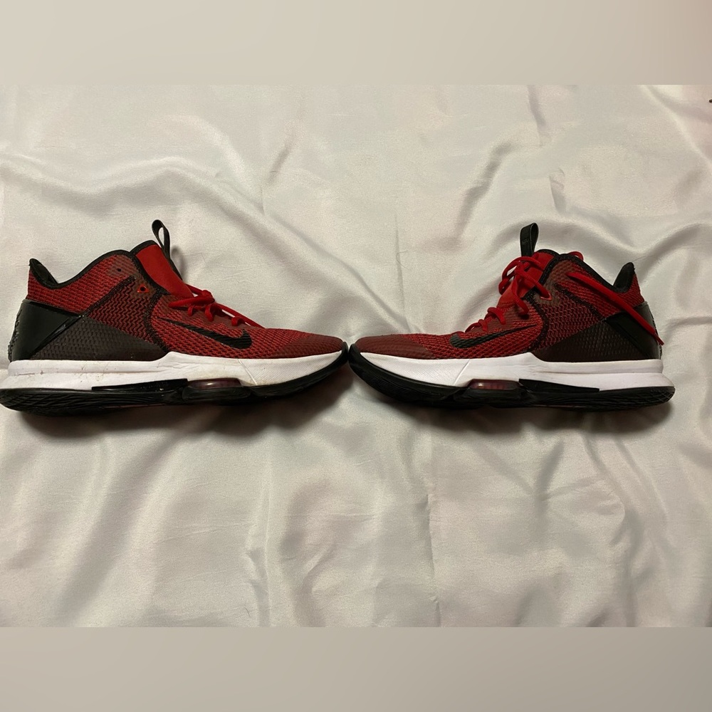 Nike Red and Black Athletic Shoes with Suede Upper